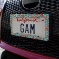 Artsy Orange Fishes On Blue Pattern License Plate Tag Frame