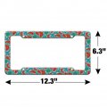 Artsy Orange Fishes On Blue Pattern License Plate Tag Frame