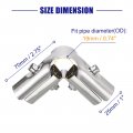 Uxcell Structural Pipe Connector Joint Clamps 90 Degree 3 Way 10 Set Stainless Steel Corner Fitting End Rails Clamp Fit Od 1