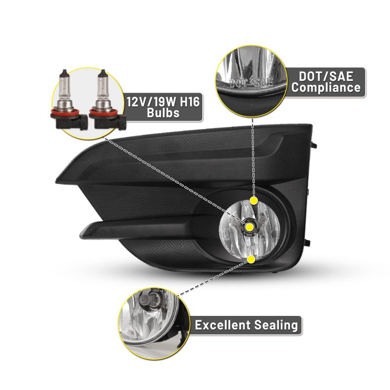 Fog Lights Lamps Assembly Compatible For Subaru Impreza 2017 2018 2019 Driver Passenger Replacement