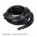 Uxcell U Channel Edge Trim 11 5ft Length Rubber Guard Seal Strip Protector Flat Fit For 11 5-12mm 5 8 W X 9 16 H Black