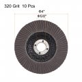 Uxcell 4 Inch Flap Disc 320 Grit Sanding Grinding Wheels Silicon Carbide Abrasive Fiber Mesh Cover 10pcs