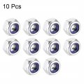 Uxcell Hex Lock Nuts M10 X 1 5mm 304 Stainless Steel Nylon Insert Self-locking For Fasteners 10pcs Silver Tone