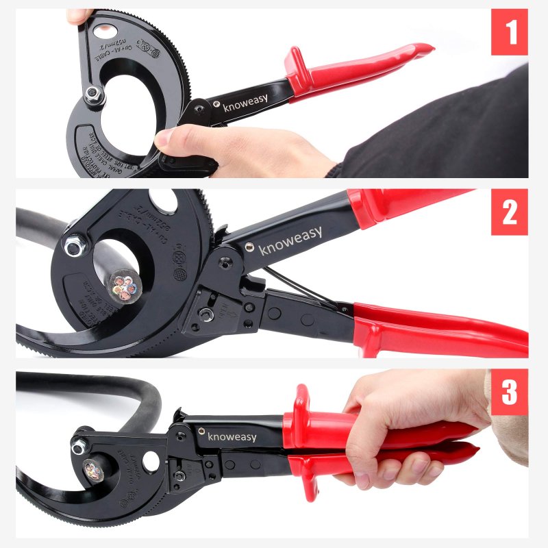 Knoweasy Cable Cutter And Ratchet Wire Works For Aluminum Multi-core Cables Up To 400mma