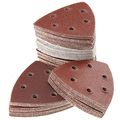 100pcs Orbit Sanding Sandpaper 90mm Triangle Discs 6 Bores 40 60 80 100 120 Grit 