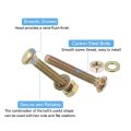 M8 X 45mm Carriage Bolt Kit 8 Set Round Head Square Neck Screws Bolts Includes Washers And Nuts Carbon Steel Zinc Plated For