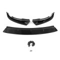 Ikon Motorsports 3pcs Front Bumper Lip For 2020-2025 Tesla Model Y Spoiler Splitter Style Pp Polypropylene Gloss Black 2021