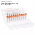 Uxcell Micro Pcb Drill Bit Set 1 8 Shank 45mm Solid Tungsten Carbide Cnc Engraving Print Circuit Board Bits Rotary Tool 10pcs