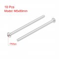 Uxcell M5x80mm Machine Screws Phillips Cross Pan Head Screw 304 Stainless Steel Fasteners Bolts 10pcs