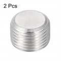 Uxcell Hex Countersunk Plug Stainless Steel Pipe Fitting 3 8npt Male Thread Socket Adapter Connector 2pcs