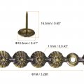 Uxcell 10pcs Upholstery Tacks Strips 1meter Flower Decorative Nail Trims For Sofa Headboard Chair Furniture With Nails 11mm