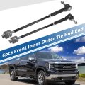 6pcs Front Inner Outer Tie Rod Ends Kit Suspension Steering End For Gmc Savana 1500 2003-2014 Chevrolet Express 2500 2003-2005