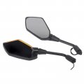 Minho M10 Universal Adjustment Rearview Motorcycle Mirrors Led Turn Signal Light Rear View Mirror With Horse Race Lamp Marquee