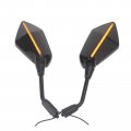 Minho M10 Universal Adjustment Rearview Motorcycle Mirrors Led Turn Signal Light Rear View Mirror With Horse Race Lamp Marquee