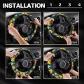Hippie Flower Steering Wheel Cover Anti-slip 15 Inches Car For Women Men Neoprene Floral Accessories Protective Case Vehicle