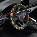 Hippie Flower Steering Wheel Cover Anti-slip 15 Inches Car For Women Men Neoprene Floral Accessories Protective Case Vehicle