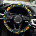 Hippie Flower Steering Wheel Cover Anti-slip 15 Inches Car For Women Men Neoprene Floral Accessories Protective Case Vehicle