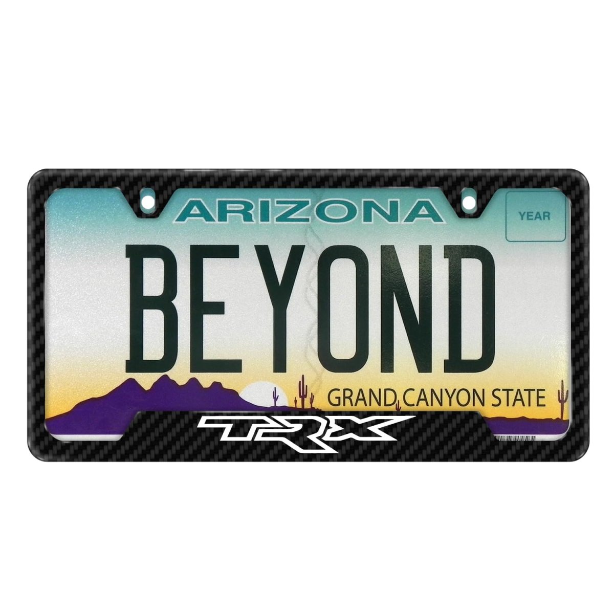 Ram 1500 Trx Black Carbon Fiber Texture Abs Plastic 50 States License Plate Frame Official Licensed