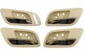 Pt Auto Warehouse Gm-2545me-qp Inner Interior Inside Door Handle Beige Cashmere Housing With Chrome Lever Front Rear Left Right 
