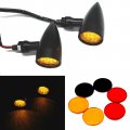 Miss Moly Black Motorcycle Led Turn Signals Amber Light Brake Running Tail Lights Bullet 