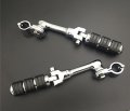 Xkh Group Motorcycle Chrome Regular Footrest Foot Pegs With 1-1 2 Long Angled Clamps For Honda Goldwing Shadow Vt750c Magna