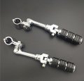 Xkh Group Motorcycle Chrome Regular Footrest Foot Pegs With 1-1 2 Long Angled Clamps For Honda Goldwing Shadow Vt750c Magna