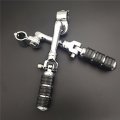 Xkh Group Motorcycle Chrome Regular Footrest Foot Pegs With 1-1 2 Long Angled Clamps For Honda Goldwing Shadow Vt750c Magna