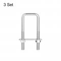 Uxcell Square U-bolts 3 Sets 32mm 1 26 Inner Width 100mm Length M8 304 Stainless Steel U Clamp Bolt With Nuts And Plates For