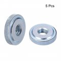 Uxcell Round Knurled Thumb Nuts Conector Lock Adjusting M8 Female Threaded Thin Type Blue Zinc Plating Pack Of 5