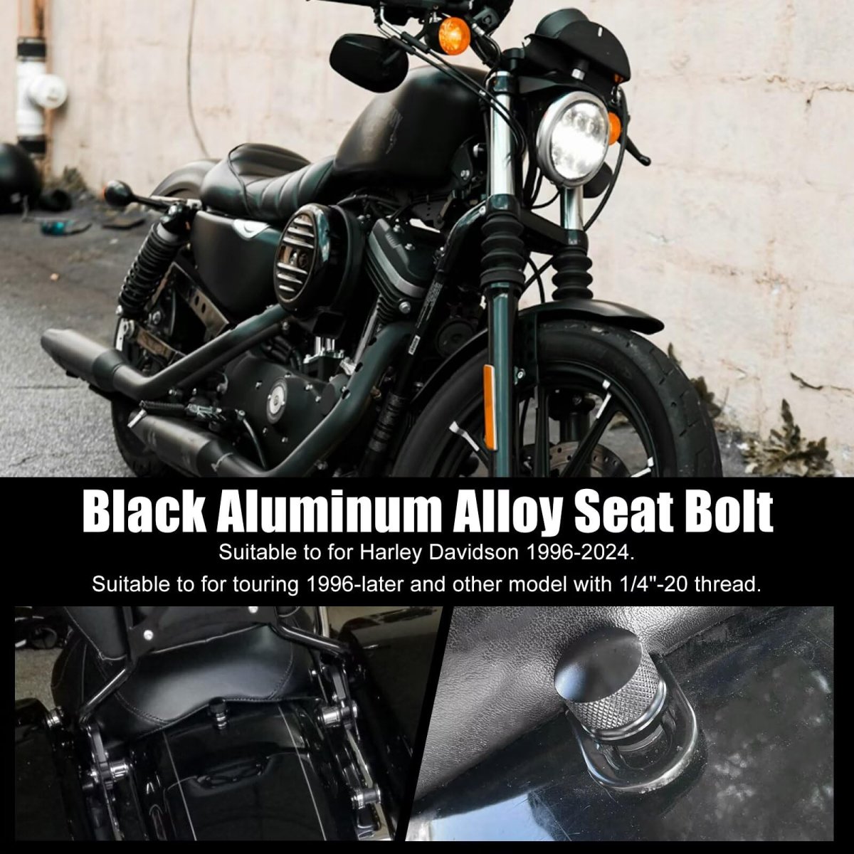 2x Aluminum Alloy Seat Mounting Bolt Works Replacement For Touring 1996-later And Other Model With 1 4 -20 Thread