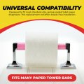 Qualihome Pink Universal Plastic Spring Loaded Toilet Paper Roll Holder Replacement Rod