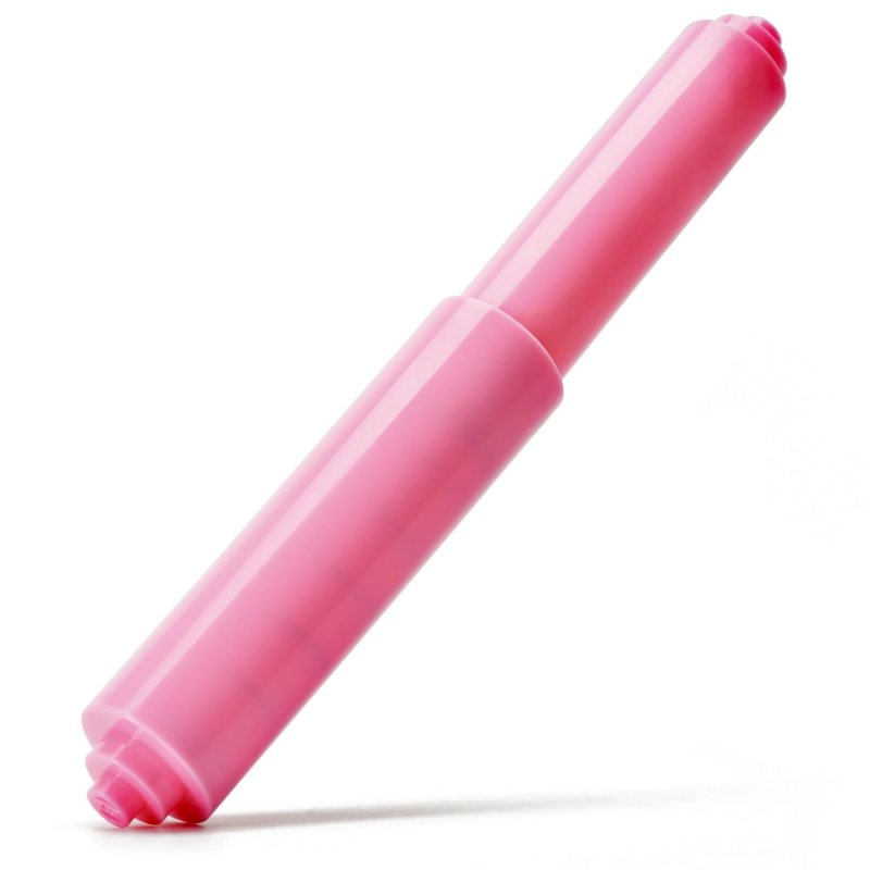 Qualihome Pink Universal Plastic Spring Loaded Toilet Paper Roll Holder Replacement Rod