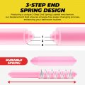 Qualihome Pink Universal Plastic Spring Loaded Toilet Paper Roll Holder Replacement Rod