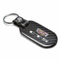 Ipick Image For Cadillac Ct5 Logo Real Black Carbon Fiber Tag Style Key Chain Keychain Exclusive Official Licensed