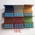 3pcs10 Holes Dental Fg Ra Burs Holder Block Sterilizer Stand With Silicone Cover Blue