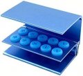 3pcs10 Holes Dental Fg Ra Burs Holder Block Sterilizer Stand With Silicone Cover Blue