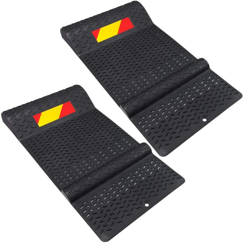 Electriduct Pair Of Plastic Parking Mat Guides For Garage Vehicles Antiskid Car Safety Park Aid Black