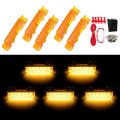 5 Pack Led Cab Marker Roof Running Lights Amber For Volvo Vnl 2003 To 2019 Waterproof Side Trailer Clearance Surface Mount Abs 