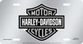Harley Davidson Logo Silver Laser Mirrored Acrylic License Plate 6 In X 12 Universal Fit For Motorcycles Pre Drilled Holes 
