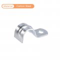 Uxcell 25pcs 1 2 Inch Emt Pipe Straps One Hole Zinc Plated Steel Clamp Reinforced Rib For Conduit And Fixing