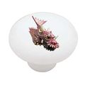Asian Dragon Fish Decorative High Gloss Ceramic Drawer Knob 