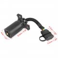 7 Way Round Blade To 4 Pin Rv Flat Trailer Coiled Wiring Harness Connector Plug Adapter