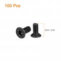Uxcell M4-0 7x10mm Flat Head Torx Anti Theft Machine Screws 100pcs 10 9 Grade Alloy Steel Drive Countersunk Full Thread Black
