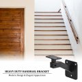 Uxcell Black Swivel Hand Rail Brackets Adjustable Square For Staircase Stair 4 Pcs