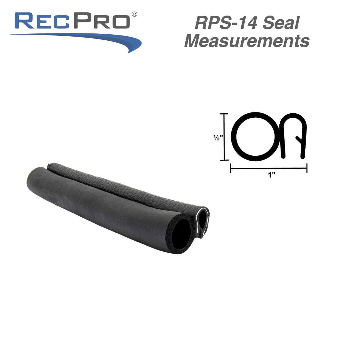 Recpro Rv Trim Seal 5 8 Horizontal Bulb 1 Flange Clip-on Weather Strip 20 Feet