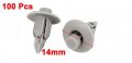 Uxcell 100 Pcs 6mm Hole Dia Plastic Rivet Fastener Clips Gray For Vehicle