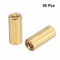 Uxcell 50pcs Brass Round Straight Pcb Pillar Female Thread Standoff Spacer M2x3x7mm