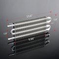 G-plus 4 Row An6 Radiator Remote Aluminum Transmission Racing Oil Cooler Hose Mounting Kit Universal For Cars Trucks Silver