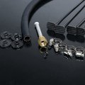 G-plus 4 Row An6 Radiator Remote Aluminum Transmission Racing Oil Cooler Hose Mounting Kit Universal For Cars Trucks Silver