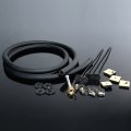 G-plus 4 Row An6 Radiator Remote Aluminum Transmission Racing Oil Cooler Hose Mounting Kit Universal For Cars Trucks Silver